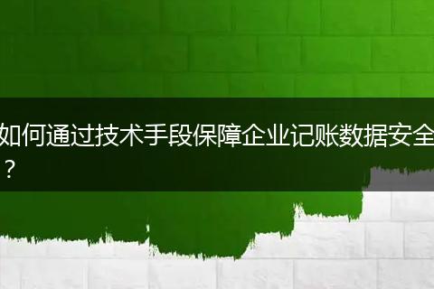 如何通过技术手段保障企业记账数据安全？