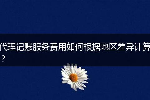 代理记账服务费用如何根据地区差异计算？