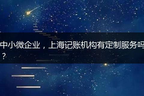 中小微企业，上海记账机构有定制服务吗？