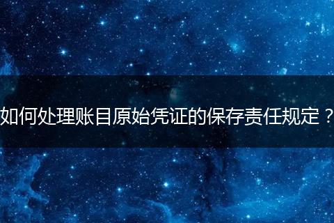 如何处理账目原始凭证的保存责任规定？