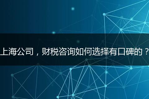 上海公司，财税咨询如何选择有口碑的？