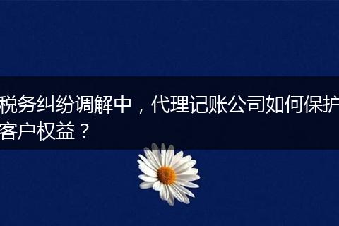 税务纠纷调解中,代理记账公司如何保护客户权益?
