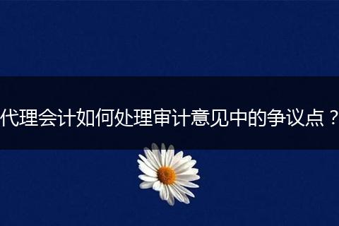 代理会计如何处理审计意见中的争议点?