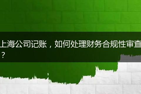 上海公司记账，如何处理财务合规性审查？