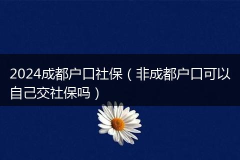 2024成都户口社保（非成都户口可以自己交社保吗）