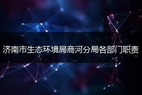 济南市生态环境局商河分局各部门职责