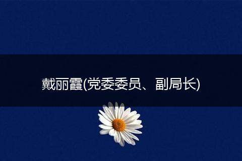戴丽霞(党委委员、副局长)