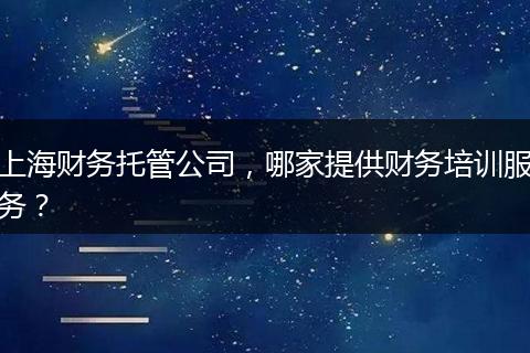上海财务托管公司，哪家提供财务培训服务？