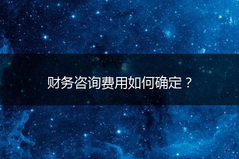 财务咨询费用如何确定？