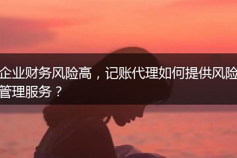 企业财务风险高，记账代理如何提供风险管理服务？
