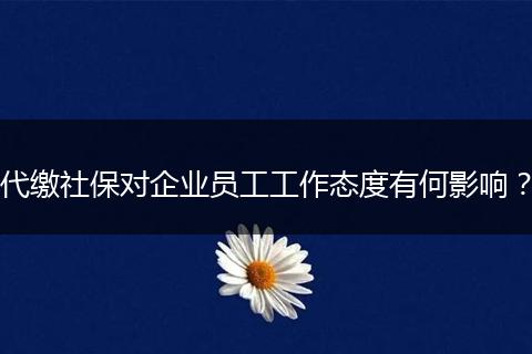 代缴社保对企业员工工作态度有何影响?