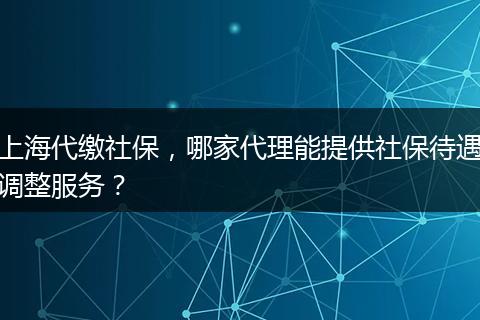 上海代缴社保，哪家代理能提供社保待遇调整服务？