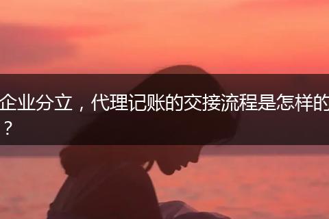 企业分立,代理记账的交接流程是怎样的?