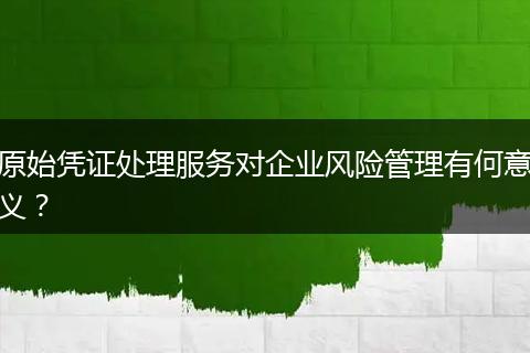 原始凭证处理服务对企业风险管理有何意义？