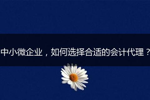 中小微企业，如何选择合适的会计代理？
