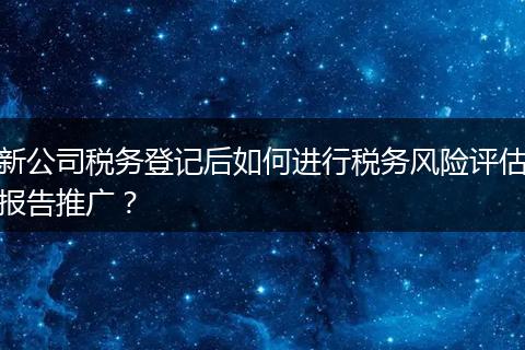 新公司税务登记后如何进行税务风险评估报告推广？