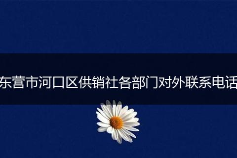 东营市河口区供销社各部门对外联系电话