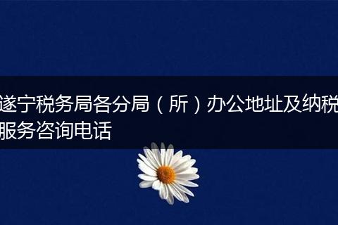 遂宁税务局各分局（所）办公地址及纳税服务咨询电话