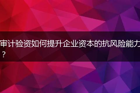 审计验资如何提升企业资本的抗风险能力?