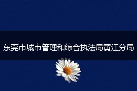 东莞市城市管理和综合执法局黄江分局