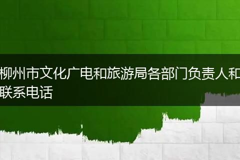 柳州市文化广电和旅游局各部门负责人和联系电话