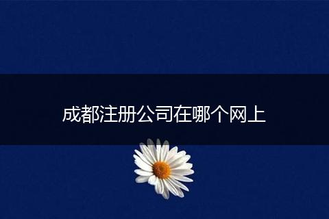 成都注册公司在哪个网上