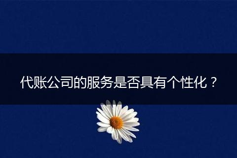 代账公司的服务是否具有个性化？