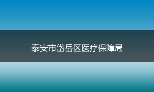 泰安市岱岳区医疗保障局