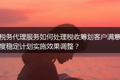 税务代理服务如何处理税收筹划客户满意度稳定计划实施效果调整？