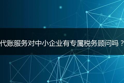 代账服务对中小企业有专属税务顾问吗？
