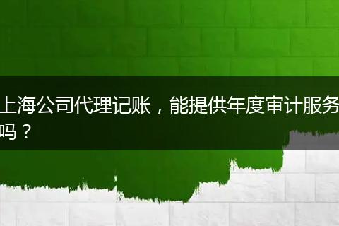 上海公司代理记账，能提供年度审计服务吗？