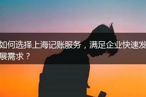 如何选择上海记账服务,满足企业快速发展需求?