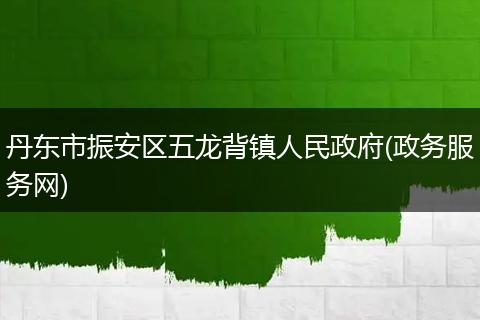 丹东市振安区五龙背镇人民政府(政务服务网)