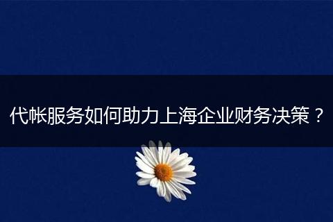 代帐服务如何助力上海企业财务决策？
