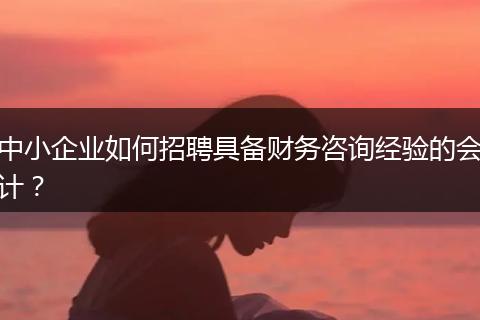 中小企业如何招聘具备财务咨询经验的会计？