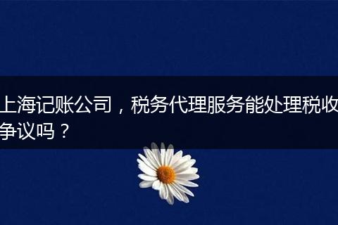 上海记账公司，税务代理服务能处理税收争议吗？