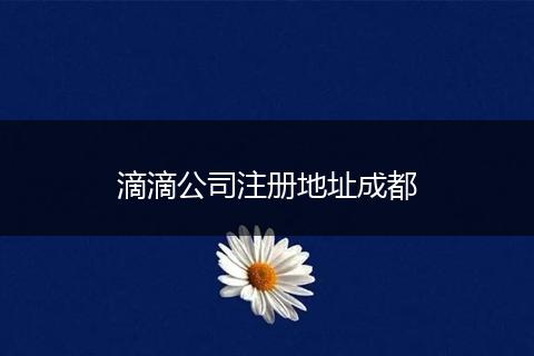 滴滴公司注册地址成都