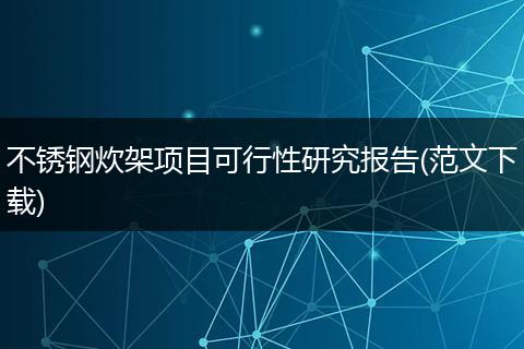 不锈钢炊架项目可行性研究报告(范文下载)