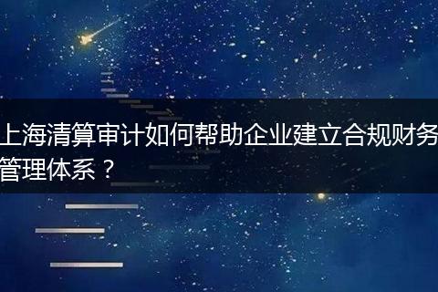 上海清算审计如何帮助企业建立合规财务管理体系?