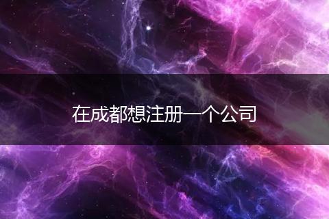 在成都想注册一个公司