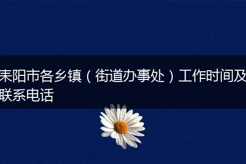 耒阳市各乡镇（街道办事处）工作时间及联系电话