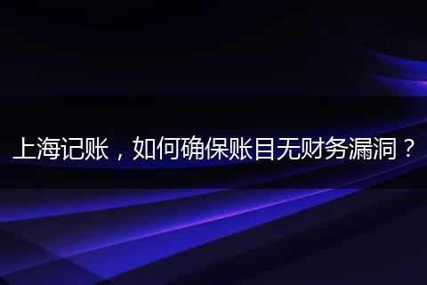 上海记账，如何确保账目无财务漏洞？