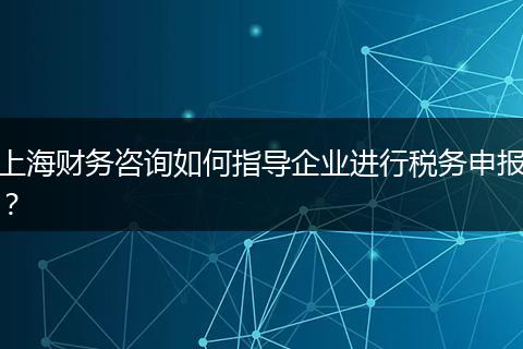 上海财务咨询如何指导企业进行税务申报？