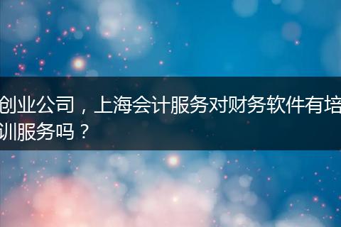 创业公司,上海会计服务对财务软件有培训服务吗?