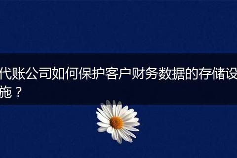 代账公司如何保护客户财务数据的存储设施？