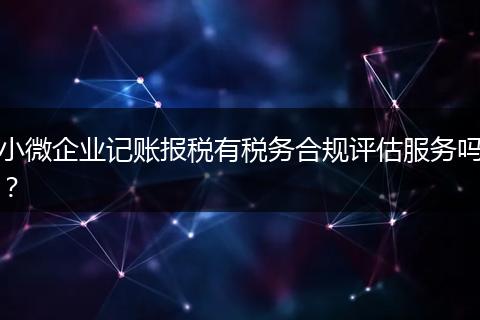 小微企业记账报税有税务合规评估服务吗？