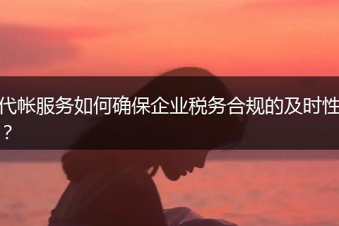代帐服务如何确保企业税务合规的及时性?