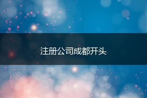 注册公司成都开头