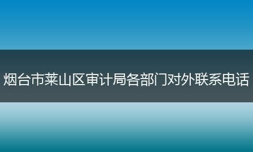 烟台市莱山区审计局各部门对外联系电话