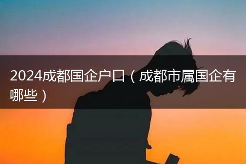 2024成都国企户口（成都市属国企有哪些）